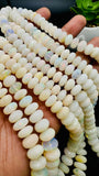 Ethiopian Opal Faceted Roundel Beads • 8-13 mm size • Code A1 • 16 Inch Strand • AAA Quality • Natural Ethiopian Opal Rondelle Beads