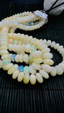 Ethiopian Opal Faceted Roundel Beads • 8-13 mm size • Code A1 • 16 Inch Strand • AAA Quality • Natural Ethiopian Opal Rondelle Beads