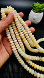 Ethiopian Opal Faceted Roundel Beads • 8-13 mm size • Code A2 • 16 Inch Strand • AAA Quality • Natural Ethiopian Opal Rondelle Beads