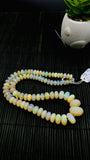 Ethiopian Opal Faceted Roundel Beads • 7 to 17 mm size • Code A4 • 16 Inch Strand • AAAA Quality • Natural Ethiopian Opal Rondelle Beads