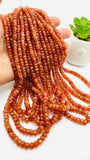 Sunstone Faceted Roundel Beads • 4.5 - 6  mm Size •  16 Inch Length •  AAA Quality - Natural Sunstone Rondelle Beads