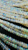 Ethiopian Opal Faceted Roundel Beads • 4- 6 mm size • 16 Inch Strand • AAAA Quality • Natural Ethiopian Opal Rondelle Beads