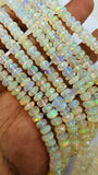 Ethiopian Opal Faceted Roundel Beads • 5-6 mm size • 16 Inch Strand • AAAA Quality • Natural Ethiopian Opal Rondelle Beads