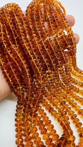 Madeira Citrine Faceted Roundel Beads • 5-8 mm Size • Length 16 Inch •  AAA grade • Natural Madeira Citrine Rondelle Beads