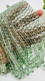 Prasiolite Faceted Roundel Beads • 7- 10 mm Size • Length 16 Inch • Natural Prasiolite Rondelle Beads • Green Amethyst Beads • AAA Quality