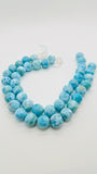 Larimar Round Beads • 19-20 mm Size • 4A Quality • Code L1/L2 • Blue Color • Natural Larimar • Length 40 cm • Larimar Rare Beads