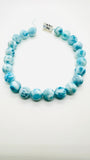 Larimar Round Beads • 18 mm Size • 4A Quality • Code L5 • Blue Color • Natural Larimar • Length 40 cm • Larimar Rare Beads