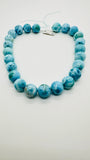 Larimar Round Beads • 16-17 mm Size • 4A Quality • Code L6 • Blue Color • Natural Larimar • Length 40 cm • Larimar Rare Beads