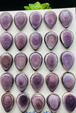 Wampum Quahog Shell Pear Cabs • 12x16 / 13x18 mm Size • Pack of 1 Piece • AAA Quality • Natural Wampum Shell Cabochon • Flat Back
