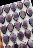 Wampum Quahog Shell Pear Cabs • 12x16 / 13x18 mm Size • Pack of 1 Piece • AAA Quality • Natural Wampum Shell Cabochon • Flat Back