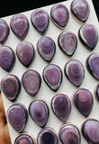 Wampum Quahog Shell Pear Cabs  • 12x16 / 13x18 mm Size • Pack of 1 Piece • AAA Quality • Natural Wampum Shell Cabochon •  Flat Back