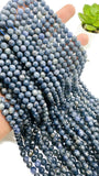 Blue Sapphire Round Faceted Beads • 5 / 6 mm Size • Length 40 cm • AAA Quality • Natural Sapphire Beads •