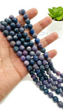 Blue Sapphire Round Faceted Beads • 8 mm Size • Length 40 cm • AA Quality • Natural Sapphire Beads •