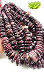 Purple Spiny Oyster Shell Roundel Beads • 8-18 mm Size • 40 cm length • AAA Quality • Spiny oyster with Turquoise Beads•