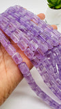 Lavender Amethyst Tube Beads • 9x12 mm Size • Natural Lavender Amethyst Cylindrical Beads•  Length 40 Cm • Origin Brazil