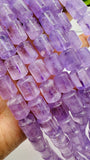 Lavender Amethyst Tube Beads • 9x12 mm Size • Natural Lavender Amethyst Cylindrical Beads•  Length 40 Cm • Origin Brazil