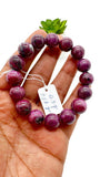 Ruby Bracelet • 12.50 mm Size • Code D1 • 7.5  Inch Length • AAA Quality • Natural Ruby Round Bracelet