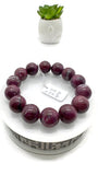 Ruby Bracelet • 15.50 mm Size • Code D2 • 7.5 Inch Length • AAA Quality • Natural Ruby Round Bracelet
