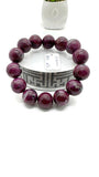 Ruby Bracelet • 15.50 mm Size • Code D2 • 7.5 Inch Length • AAA Quality • Natural Ruby Round Bracelet