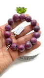 Ruby Bracelet • 15 mm Size • Code D4 • 7.5 Inch Length • AAA Quality • Natural Ruby Round Bracelet