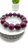 Ruby Bracelet • 15 mm Size • Code D4 • 7.5  Inch Length • AAA Quality • Natural Ruby Round Bracelet