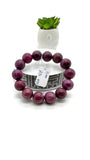 Ruby Bracelet • 15 mm Size • Code D5 • 7.5 Inch Length • AAA Quality • Natural Ruby Round Bracelet
