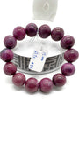 Ruby Bracelet • 15 mm Size • Code D5 • 7.5  Inch Length • AAA Quality • Natural Ruby Round Bracelet