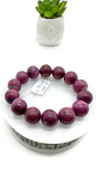 Ruby Bracelet • 15 mm Size • Code D5 • 7.5 Inch Length • AAA Quality • Natural Ruby Round Bracelet