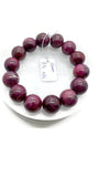 Ruby Bracelet • 15 mm Size • Code D6 • 7.5  Inch Length • AAA Quality • Natural Ruby Round Bracelet