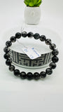 Black Rutile Bracelet • 8.50 mm Size • Code #C5 • AAAA Quality • 7.5 Inch Length • Natural Rutilated Quartz  • Rutile Round Bracelet