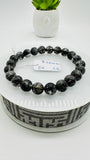 Black Rutile Bracelet • 8.50 mm Size • Code #C5 • AAAA Quality • 7.5 Inch Length • Natural Rutilated Quartz  • Rutile Round Bracelet