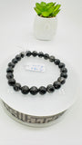 Black Rutile Bracelet • 8.50 mm Size • Code #C6 • AAAA Quality • 7.5 Inch Length • Natural Rutilated Quartz  • Rutile Round Bracelet