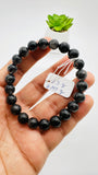 Black Rutile Bracelet • 9 mm Size • Code #C8 • AAAA Quality • 7.5 Inch Length • Natural Rutilated Quartz  • Rutile Round Bracelet