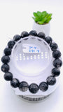 Black Rutile Bracelet • 11.50 mm Size • Code #C21 • AAAA Quality • 7.5 Inch Length • Natural Rutilated Quartz • Rutile Round Bracelet