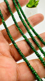 Tsavorite Roundel Beads • 3-4 mm Size• Code #T1 • AAA Quality• Length 16 Inch• Natural Tsavorite Beads• Green Garnet Beads