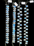 Moonstone Faceted Briolette • 4A Quality • Length 10 Inch • Moonstone Faceted Pear Briolette Beads