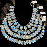 Moonstone Faceted Briolette • 4A Quality • Length 10 Inch • Moonstone Faceted Pear Briolette Beads
