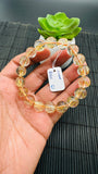 Golden Rutile Bracelet • 11 mm Size • Code C1 • 4A Quality • Natural Rutilated Quartz Round Bracelet