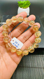 Golden Rutile Round Bracelet • 11.50 mm Size • Code C2 • 4A Quality • Natural Rutilated Quartz Bracelet