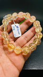 Golden Rutile Round Bracelet • 11.50 mm Size • Code C3 • 4A Quality • Natural Rutilated Quartz Bracelet