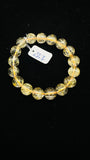 Golden Rutile Round Bracelet • 11.50 mm Size • Code C3 • 4A Quality • Natural Rutilated Quartz Bracelet