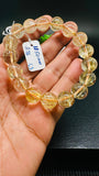 Golden Rutile Round Bracelet • 11.50 mm Size • Code C3 • 4A Quality • Natural Rutilated Quartz Bracelet