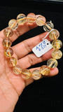 Golden Rutile Round Bracelet • 12 mm Size • Code C4 • 4A Quality • Natural Rutilated Quartz Bracelet