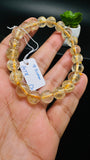 Golden Rutile Round Bracelet • 9.50 mm Size • Code C6 • 4A Quality • Natural Rutilated Quartz Bracelet