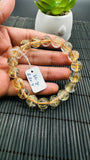 Golden Rutile Bracelet • 11 mm Size • Code C1 • 4A Quality • Natural Rutilated Quartz Round Bracelet