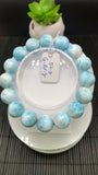 Larimar Bracelet 13 mm size Code# B5 • AAA Quality • Natural Larimar Round Bracelet- Length 7.50 Inch