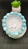 Larimar Bracelet 13 mm size Code# B6 • AAA Quality • Natural Larimar Round Bracelet- Length 7.50 Inch