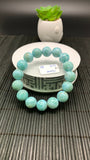 Larimar Bracelet 13 mm size Code# B7 • AAA Quality • Natural Larimar Round Bracelet- Length 7.50 Inch