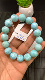 Larimar Bracelet 13 mm size Code# B7 • AAA Quality • Natural Larimar Round Bracelet- Length 7.50 Inch