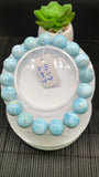 Larimar Bracelet 12.50 mm size Code# B9 • AAA Quality • Natural Larimar Round Bracelet- Length 7.50 Inch